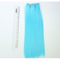 Треcсы искусственные прямые Голубые (волосы для куклы)