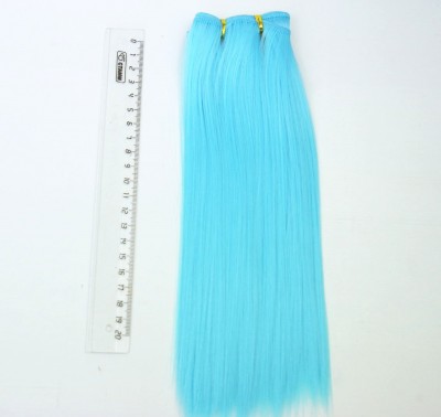 Треcсы искусственные прямые Голубые (волосы для куклы)