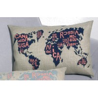 Набор для вышивания Подушка Карта мира