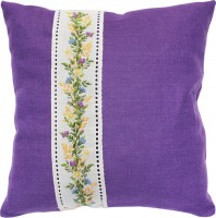 Набор для вышивания подушки на канвовой ленте Цветочная гирлянда