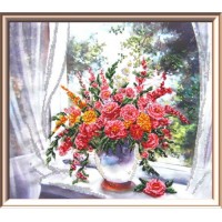 Набор для вышивания бисером Цветы у окна