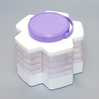 Коробка-органайзер пластиковая из 5 составных лотков, прозрачная /ОМ-1531