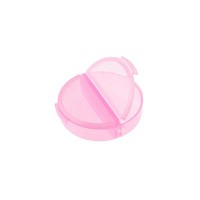 Контейнер для хранения бисера, бусин и прочих мелочей (прозрачно-розовый) 2 ячейки