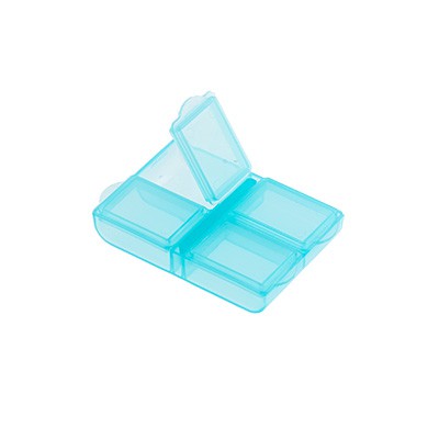 Контейнер для хранения бисера, бусин и прочих мелочей (прозрачно-голубой) 4 ячейки