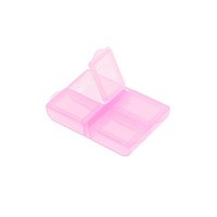 Контейнер для хранения бисера, бусин и прочих мелочей (прозрачно-розовый) 4 ячейки