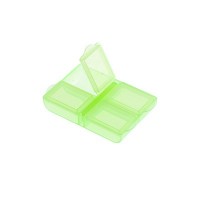 Контейнер для хранения бисера, бусин и прочих мелочей (прозрачно-салатовый) 4 ячейки /Т-034-сал