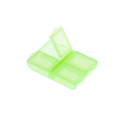 Контейнер для хранения бисера, бусин и прочих мелочей (прозрачно-салатовый) 4 ячейки