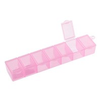Контейнер для мелочей, 7 ячеек (прозрачно-розовый) /Т-035-роз