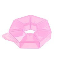 Контейнер для мелочей Ромашка, 7 ячеек (прозрачно-розовый) /Т-036-роз