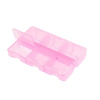 Контейнер для хранения бисера, бусин и прочих мелочей (прозрачно-розовый)