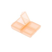 Контейнер для хранения бисера, бусин и прочих мелочей (прозрачно-оранжевый) 4 ячейки