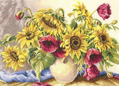 Набор для вышивания Маки и подсолнухи (Poppies and Sunflowers)