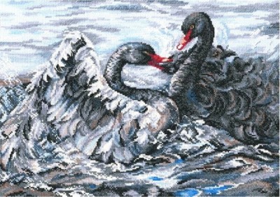 Набор для вышивания Два черных лебедя (Two Black Swans)