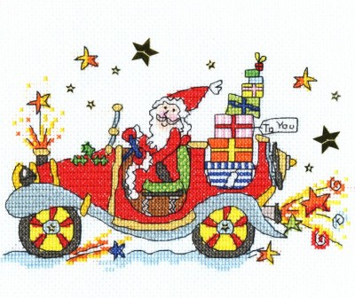Набор для вышивания крестом Рождественский автомобиль (Christmas Car)