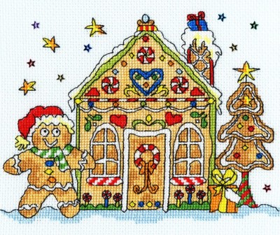 Набор для вышивания крестом Пряничный домик (Gingerbread House)