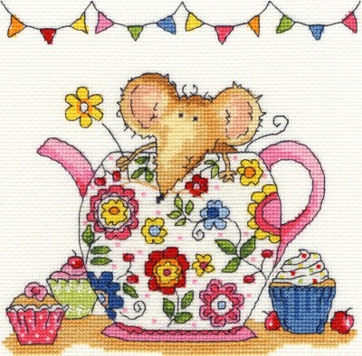 Набор для вышивания крестом Чайная мышь (Teapot Mouse)