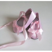 Балетки розовые атласные (одежда для куклы)