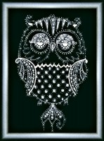 Набор для изготовления картины со стразами Ночная птица Crystal Art /КС-1077