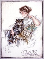 Набор для вышивания Дама и кот (Lady and a Cat) /06-004-09