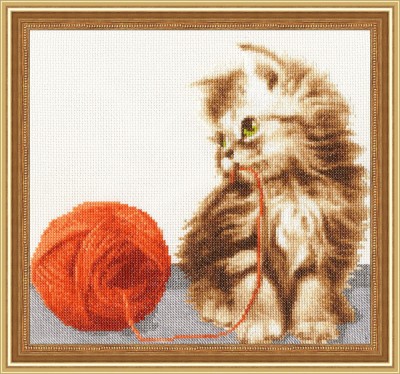 Набор для вышивания Котенок с клубком (Kitten with a Ball)