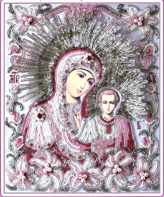 Набор для вышивания бисером Казанская (венчальная пара Лилии) серия Объемная вышивка бисером