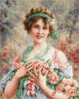 Набор для вышивания Девушка с розами /B553