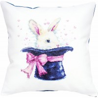 Набор для вышивания, подушка Кролик в шляпе /PB139