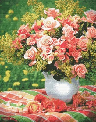 Набор для вышивания Персиковые розы