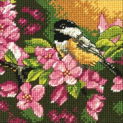 Набор для вышивания Пташка в розовом (Chickadee in Pink)