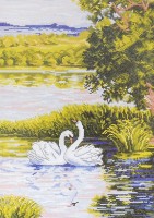 Набор для вышивания Лебеди на пруду /НВ-349