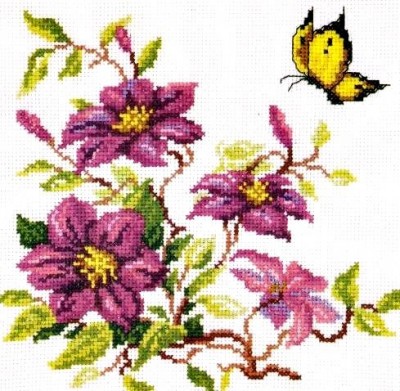 Набор для вышивания крестом Клематисы (Clematis)