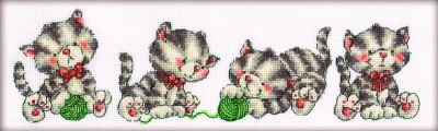 Набор для вышивания крестом Играющие котята (Playing Kittens)