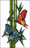 Набор для вышивания крестом Бабочки и бамбук (Butterflies and Bamboo) /М207
