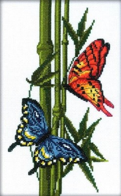 Набор для вышивания крестом Бабочки и бамбук (Butterflies and Bamboo)