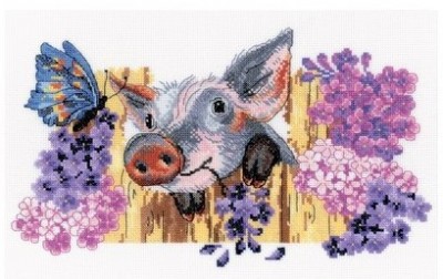 Набор для вышивания крестом Озорница (Naughty Pig)
