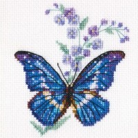 Набор для вышивания Синюха и бабочка (Polemonium and butterfly) /ЕН364