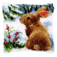 Набор для вышивания Подушка Кролик на снегу