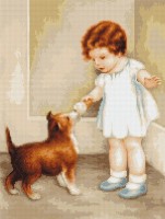 Набор для вышивания гобелена Девочка с собакой