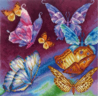 Набор для вышивания Радужные бабочки