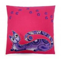 Набор для вышивания Подушка Коте фиолетовый /14-001-17