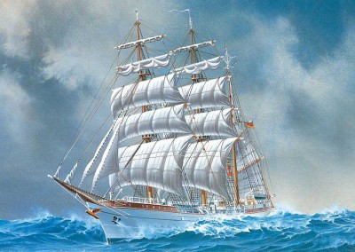 Набор для изготовления картины стразами (алмазная мозаика-вышивка) Корабль
