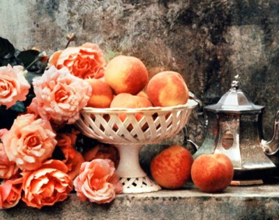Набор для изготовления картины стразами (алмазная мозаика-вышивка) Розы и персики (полная/квадр.)