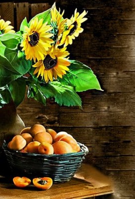 Набор для изготовления картины стразами (алмазная мозаика-вышивка) Урожай (полная/квадр.)