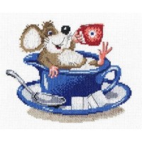 Набор для вышивания Мышка в чашке /НВ-218