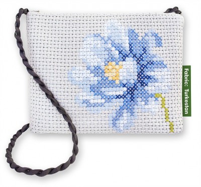 Набор для вышивания сумки с кошельком Голубой цветок