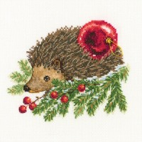 Набор для вышивания Ежик елку наряжал (Hedgehog decorating christmas tree) /C269