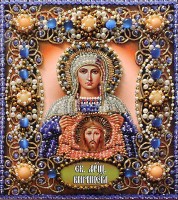 Набор для вышивания хрустальными бусинами и настоящими камнями икона Святая Вероника /77-и-59