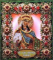 Набор для вышивания хрустальными бусинами и настоящими камнями икона Святая Тамара /77-и-14