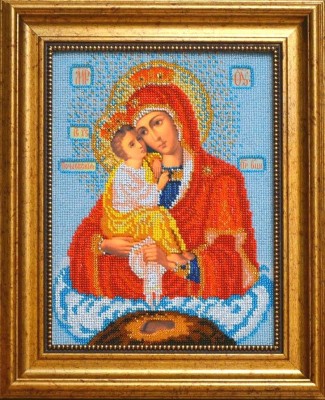 Багетная рамка для самостоятельного оформления вышитой иконы бисером фирмы Кроше – Богородица Почаевская