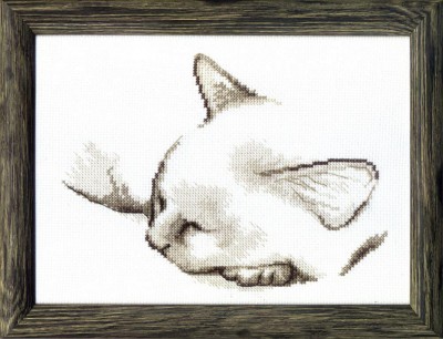 Спящий котик, серия Crystal Art